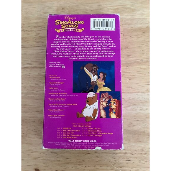 Disney's Sing Along Songs Volume 10 VHS Be Our Guest Beauty & The Beast 1992 - Picture 4 of 4
